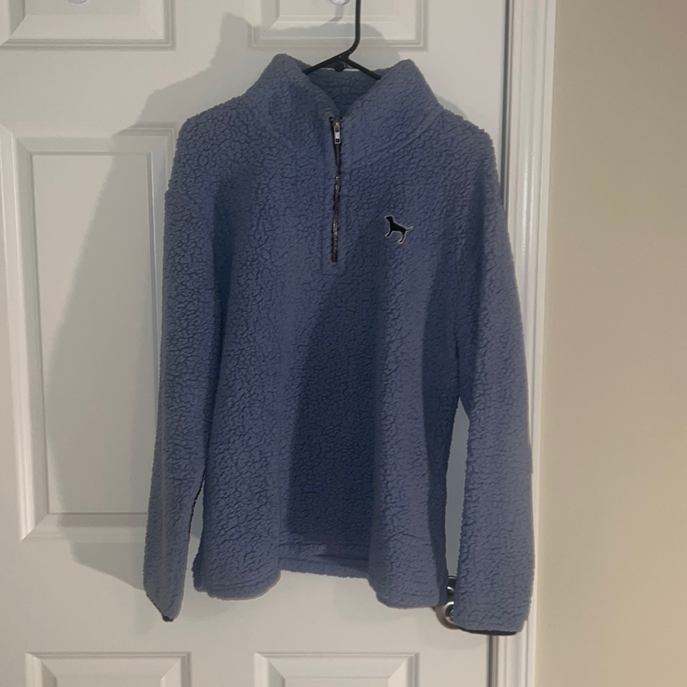 Blue fuzzy vs pink jacket size medium